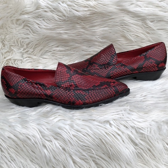 NWOB Paul Smith Janell Loafer Red Snake-Effect Leather Women's 7 US Shoes - Picture 2 of 9